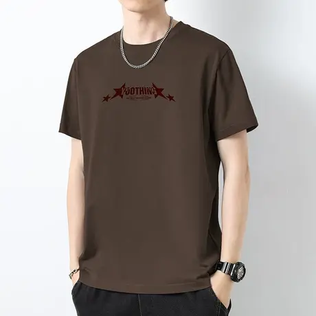 260g重磅纯棉t恤男短袖夏季圆领上衣服宽松半袖潮流印花全棉体恤商品大图