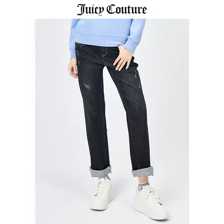 Juicy Couture橘滋牛仔裤女美式春季新款时尚休闲修身直筒牛仔裤商品大图