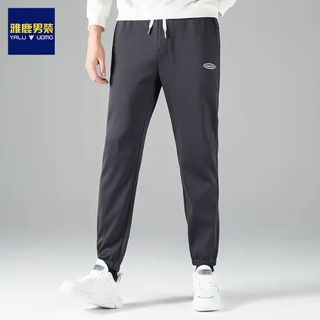 雅鹿男装休闲束脚裤男士秋冬季2023新款加绒加厚保暖裤收口裤子商品大图