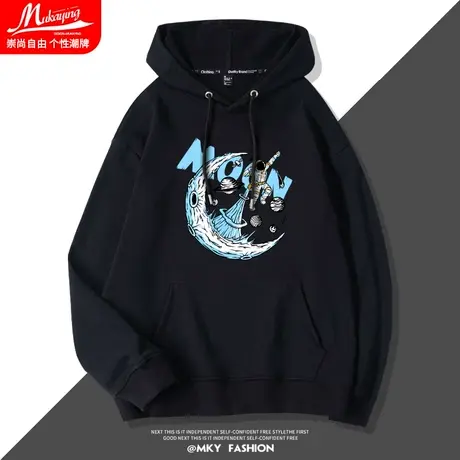 nasa宇航员创意欧美高街潮牌ins青少年嘻哈宽松春秋季连帽卫衣男图片