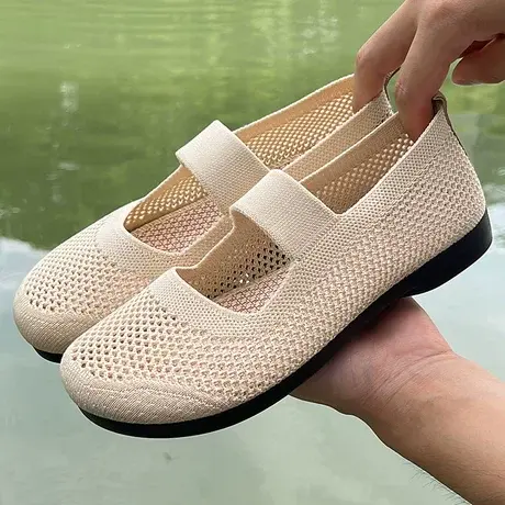 老北京布鞋女夏季透气镂空妈妈鞋老人凉鞋女款奶奶网面老年人鞋子商品大图