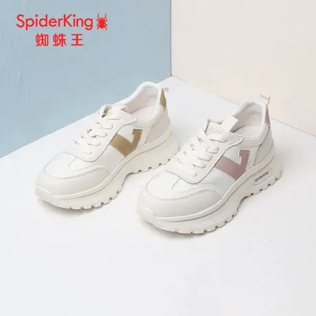 SPIDER KING/蜘蛛王德训鞋真皮2023秋商场新款女板鞋小白鞋简约潮图片