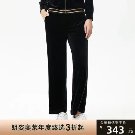 朗姿 秋季新款丝绒百搭休闲裤线下商场同款商品大图
