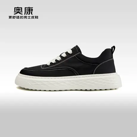 Aokang奥康2024春季新款时尚休闲鞋男轻质透气舒适耐磨活力板鞋图片