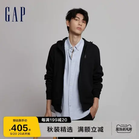Gap男装秋季新款LOGO运动连帽衫 760373 SCUBA空气层大地色卫衣图片