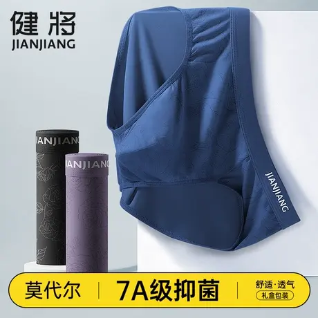 健将莫代尔男士三角内裤男生夏季透气底裤性感印花抗菌短裤头男款商品大图