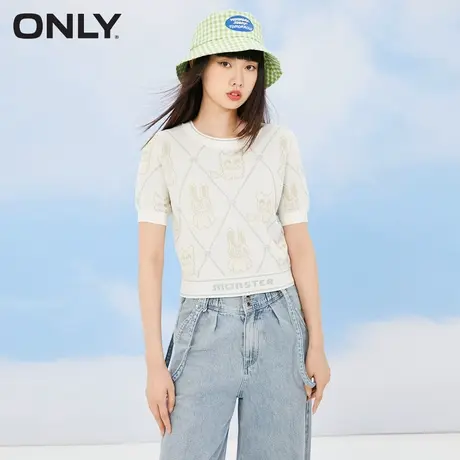 ONLY奥莱夏季时尚百搭卡通印花短款短袖针织衫女商品大图