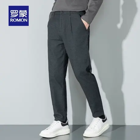 【含羊毛】罗蒙男士时尚潮流休闲长裤2025秋季新款宽松百搭锥形裤商品大图