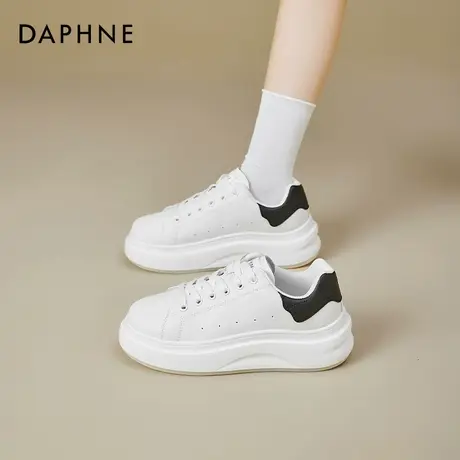 达芙妮软底小白鞋女2025新款秋季女鞋轻便休闲运动鞋小众厚底板鞋商品大图