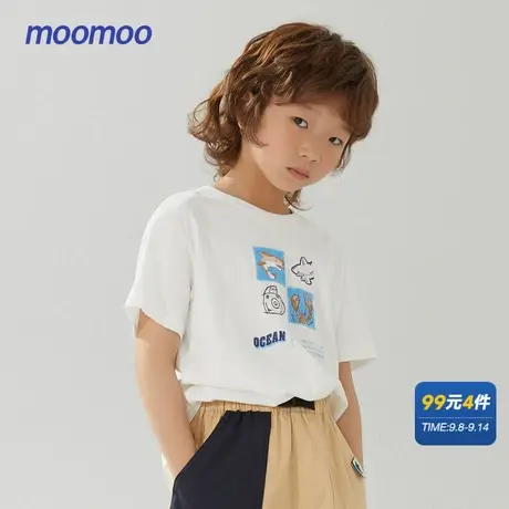 美特斯邦威童装夏季短袖T恤男童纯棉圆领可爱时尚印花上衣商品大图