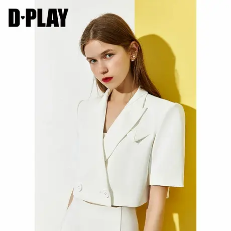 DPLAY德帕拉夏新季新款休闲通勤短款外套时尚白小个子薄西装商品大图