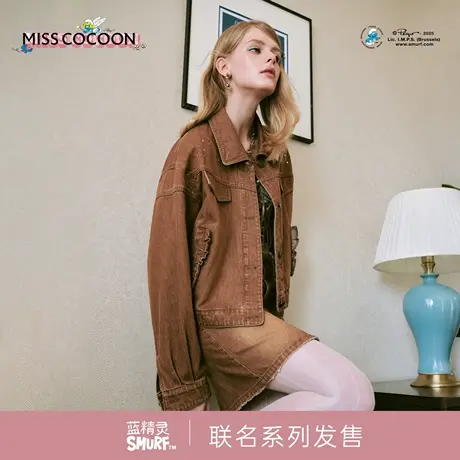 【七七酱专享】MISSCOCOON蓝精灵联名夹克上衣棉牛仔外套商品大图