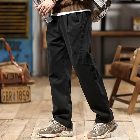 时尚潮流工装裤高纬密人字斜纹精梳棉潮舒适百搭潮流大码工装男裤图片