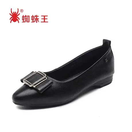蜘蛛王清仓浅口单鞋女平底小香风春季百搭休闲尖头时尚女鞋潮商品大图