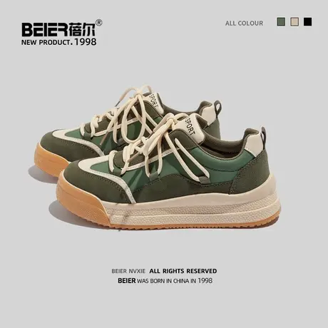 德训鞋子女潮ins原宿港风韩版2022新款百搭小众学生运动厚底板鞋图片