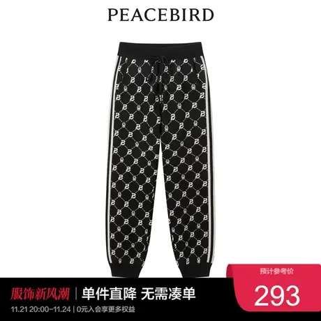 太平鸟年冬季新款趣味老花针织裤A5GBC4E91奥莱图片