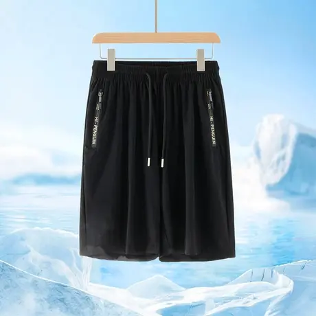 冰丝弹力短裤子男夏季薄款运动休闲五分裤直筒宽松速干凉感沙滩裤商品大图