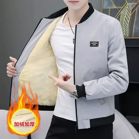 2023新款秋季男士外套学生保暖冬衣秋冬加绒加厚青少年冬季夹克男商品大图