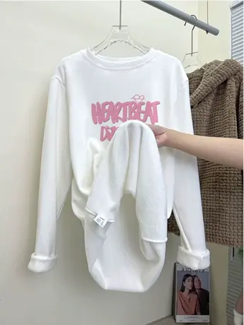 早春秋装长袖t恤女2023新款冬季加绒洋气内搭打底衫中长款上衣服图片