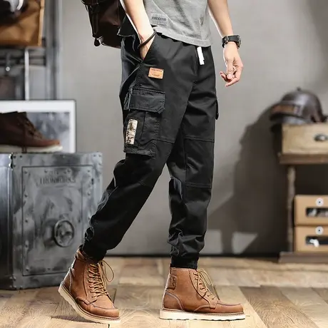 2022新款工装裤男春季宽松束脚休闲裤潮牌ins港风痞帅百搭长裤子商品大图