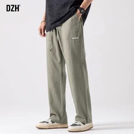 日系复古苎麻裤子男士直筒休闲裤男秋冬新款潮流宽松长裤2023新款商品大图