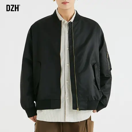 男士棒球服夹克外套男潮高级感男装2024新款黑色机车服秋季茄克衫商品大图