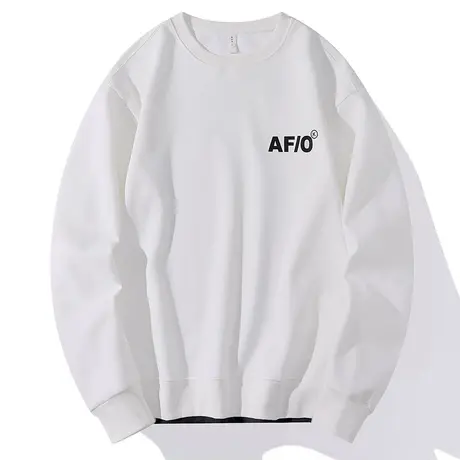 男士圆领卫衣2022新款春秋ins潮流男装上衣韩版春季纯色休闲外套商品大图