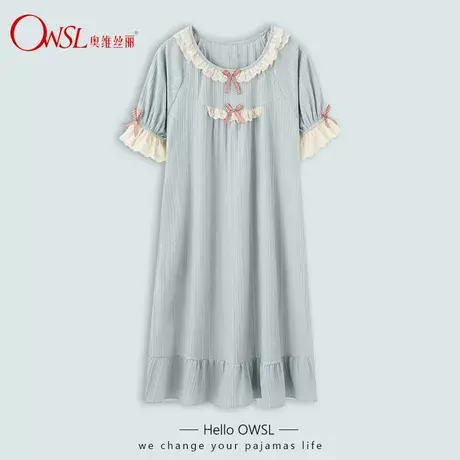 睡裙女夏季薄款睡衣裙公主风短袖可外穿少女裙家居服商品大图