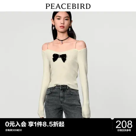 太平鸟气质流行春秋女士时尚早春新款蝴蝶结线套衫A2EEC1212商品大图