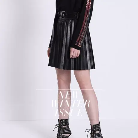 季候风短裙女装 女装复古粗花呢半身裙短裙女0883QI807图片