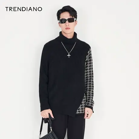 TRENDIANO官方男装冬季新款套头针织衫高领毛衣商品大图