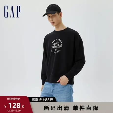 【断码优惠】Gap男装LOGO法式圈织软运动套头卫衣休闲上衣603175商品大图