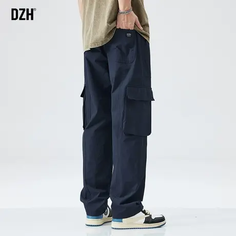 男士深蓝色工装裤男直筒宽松休闲裤子春秋款2025新款长裤百搭男裤商品大图
