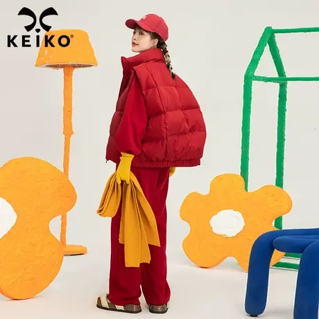 90%白鸭绒红色羽绒服马夹女加厚2022冬季新款小个子短款马甲外套图片