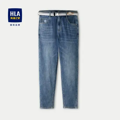 HLA/海澜之家宽松锥形微弹牛仔裤24春夏季轻薄新款休闲九分裤子男图片
