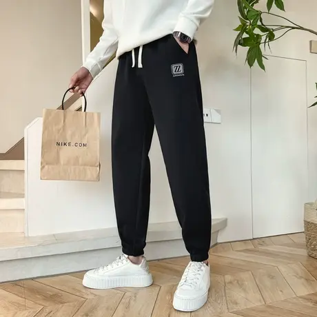 休闲裤男春季潮牌宽松束脚运动裤2024新款百搭青年字母卫裤哈伦裤商品大图