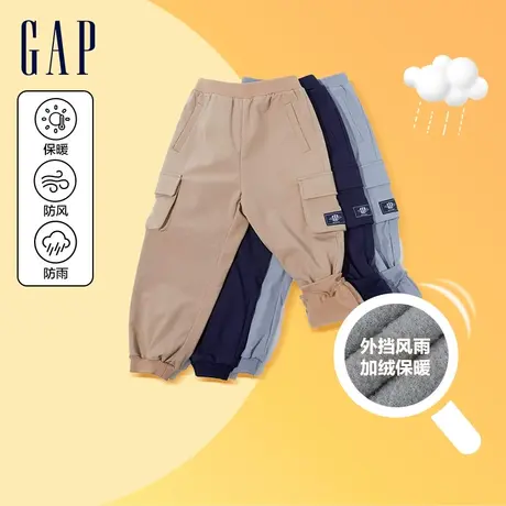 Gap男幼童冬季多口袋加绒保暖工装长裤儿童装运动束脚裤836612商品大图