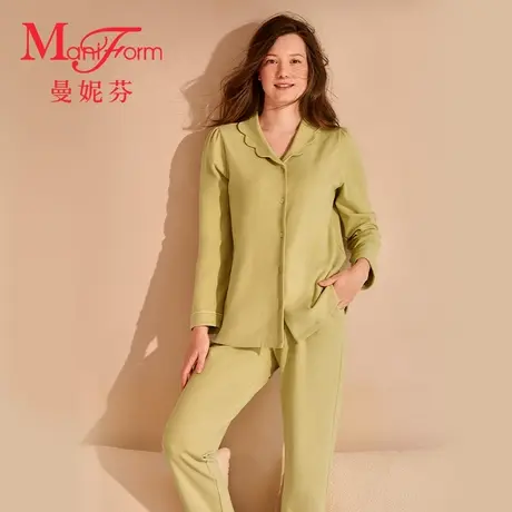 曼妮芬棉质家居服套装秋冬女睡衣睡裤长袖长裤起居服20320594商品大图