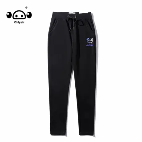 ohlyah黑色运动裤女宽松直筒2023春秋新款纯棉束脚休闲卫裤潮ins商品大图