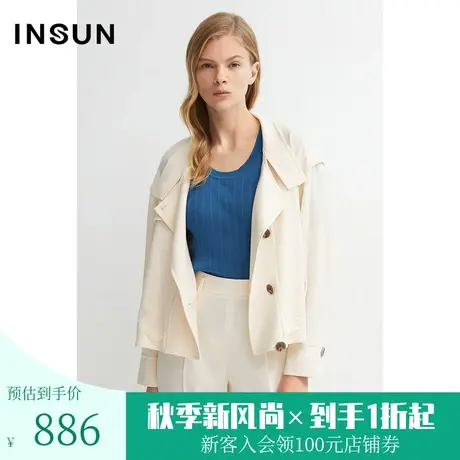 恩裳商场同款春季女装时尚翻领落肩个性抽绳设计西装外套图片