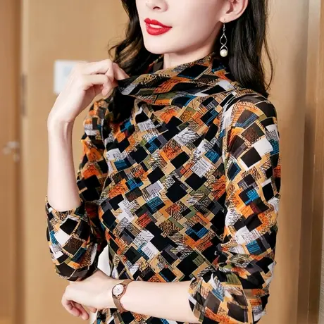 今年流行2023上衣长袖t恤女秋季新款蕾丝打底衫内搭洋气欧货早秋商品大图