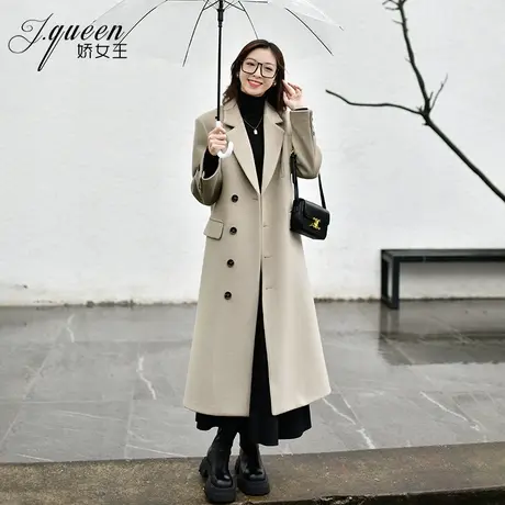 毛呢外套女冬加厚加棉新款韩系高级感气质宽松呢子西装大衣商品大图