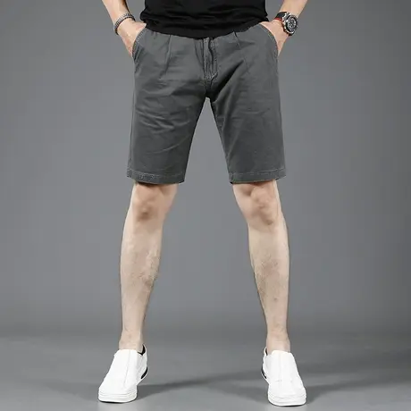 军绿休闲牛仔短裤男五分裤夏季薄款2023新款修身弹力男士中裤夏天图片