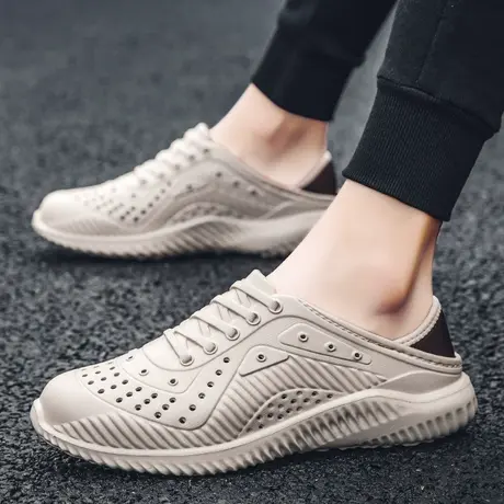 防水雨鞋男时尚钓鱼胶鞋防滑厨房工作胶鞋洗车防水鞋沙滩洞洞凉拖商品大图