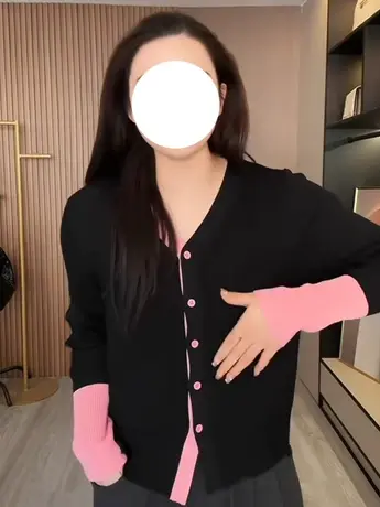 大码长袖针织衫上衣女春秋季新款胖mm显瘦减龄V领内搭打底衫200斤商品大图
