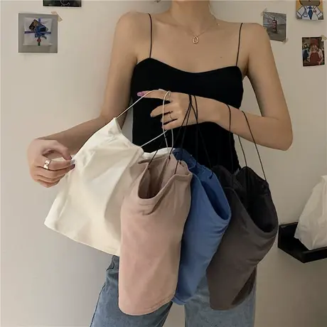 美背吊带背心女夏季内搭抹胸打底网红爆款白色带胸垫外穿一体上衣图片