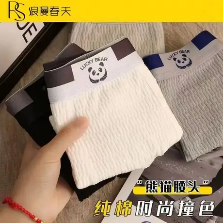 男士内裤纯棉四角裤青少年男生平角裤运动短裤裤头男款裤图片