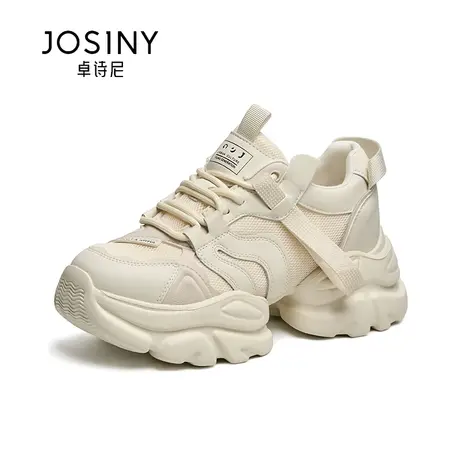 卓诗尼2024春季新款女鞋小个子显高厚底老爹鞋潮酷百搭舒适鞋底商品大图