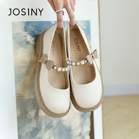 Josiny/卓诗尼珍珠蝴蝶结玛丽珍鞋女夏季2023年新款jk学院风单鞋商品大图
