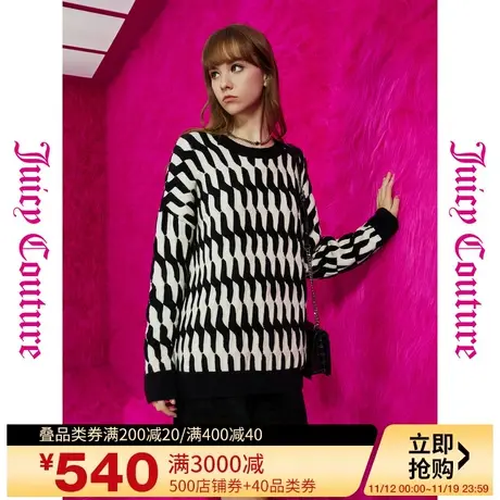 Juicy Couture橘滋秋女2023年新款慵懒随性牌黑白绞花女背心图片